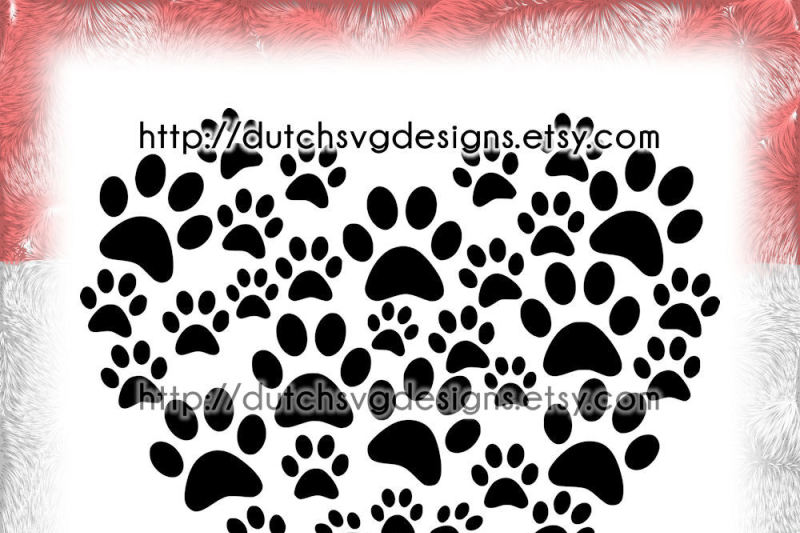 Download Free Cutting File Pawprints In The Shape Of A Heart In Jpg Png Svg Eps Dxf For Cricut Silhouette Paw Prints Pet Cat Dog Plotter Crafter File Free Svg Files SVG, PNG, EPS, DXF File