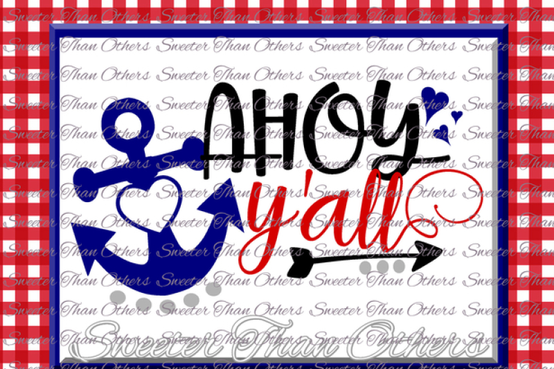 Ahoy Y All Svg Beach Svg Summer Beach Pattern Anchor Svg Dxf Silhouette Cameo Cut File Cricut Cut File Instant Download Vinyl Design By Sweeter Than Others Thehungryjpeg Com