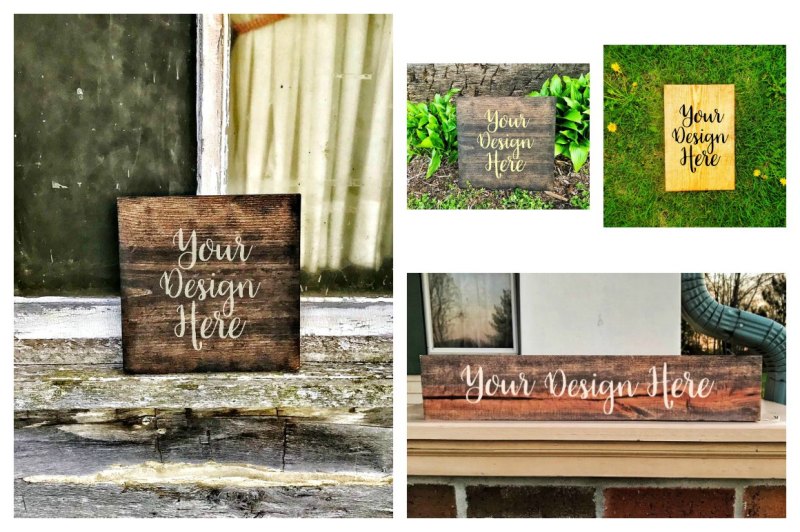 Download Rustic Wood Sign Mockups-Bundle of 35 By Artbucket Designs ...