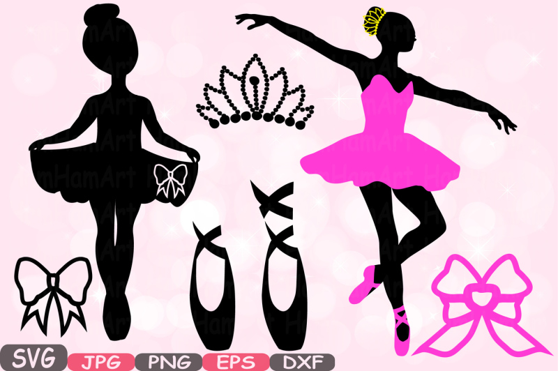 Ballet Ballerina SVG Silhouette Cutting Files sign icons ...