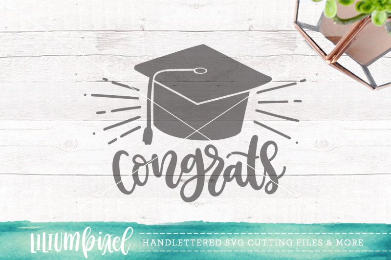 Download Free Congrats Graduation Cap Svg Png Dxf SVG DXF Cut File