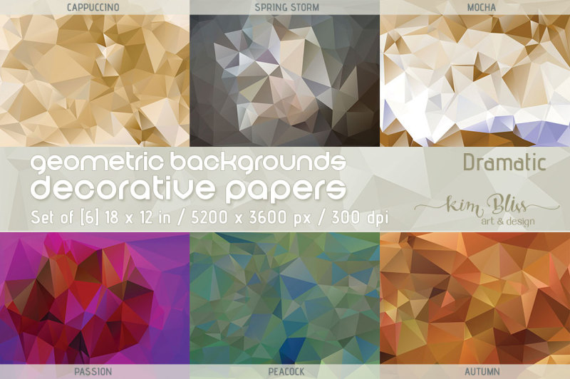 Download Free Polygon Geometric Backgrounds Decorative Papers-Dramatic Crafter File