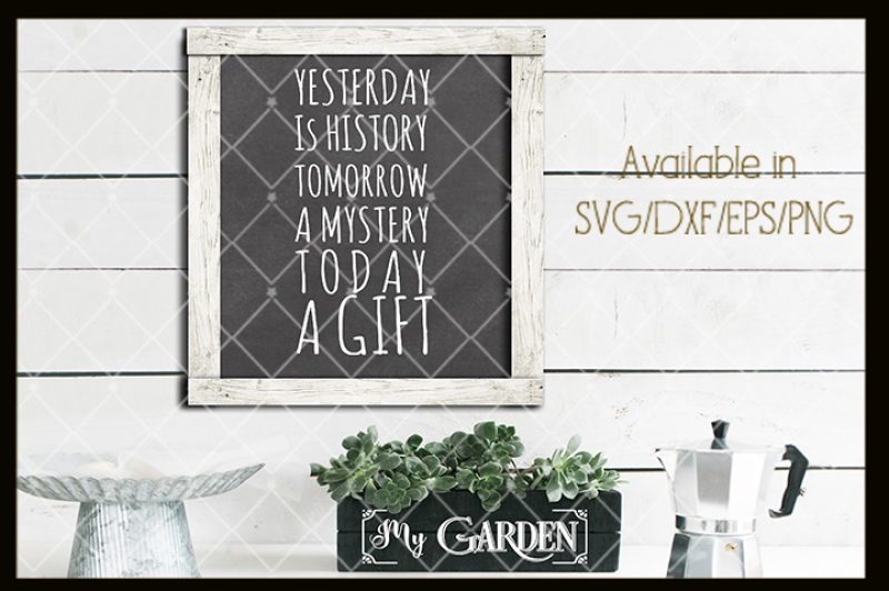 Free Yesterday Is History Tomorrow A Mystery Today A Gift Svg Download Svg Files Music