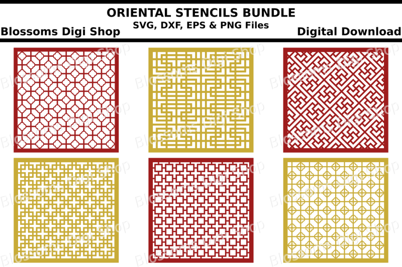 Download Free Oriental Patterns Stencil Bundle Svg Dxf Eps And Png Files Crafter File Cut File Svg Free Vector