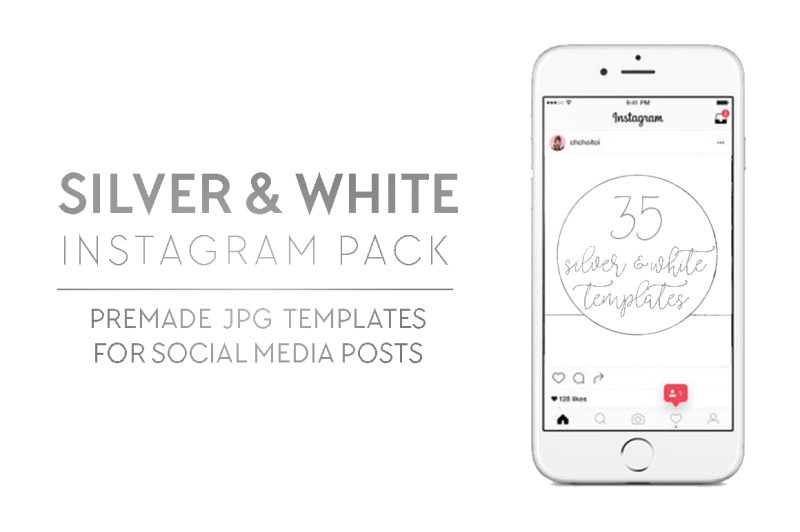 Silver + White Social Media Image Pack By Pixel Perfect Library ...