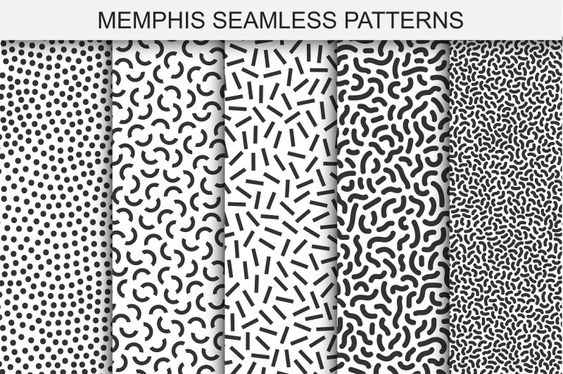 Memphis seamless patterns. Swatches By ExpressShop | TheHungryJPEG