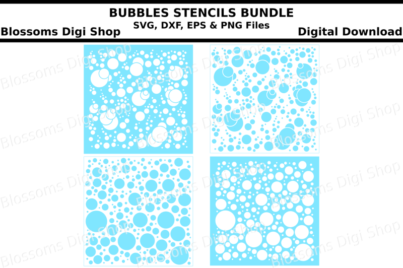 Free Bubbles Stencils Bundle Svg Dxf Eps And Png Files Crafter File Free Download Cut Files Svg Png Dxf