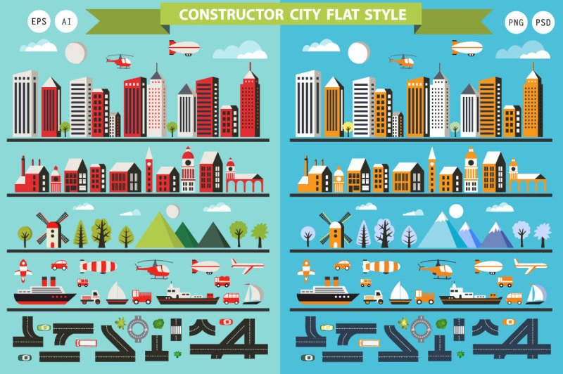 Download Urban Vector Designer Flat Landscapes Design Free Svg Designs Free Svg Files For Personal Use