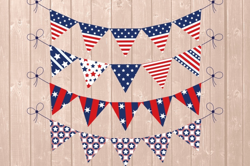 July 4th bunting clipart By Paper Farms | TheHungryJPEG