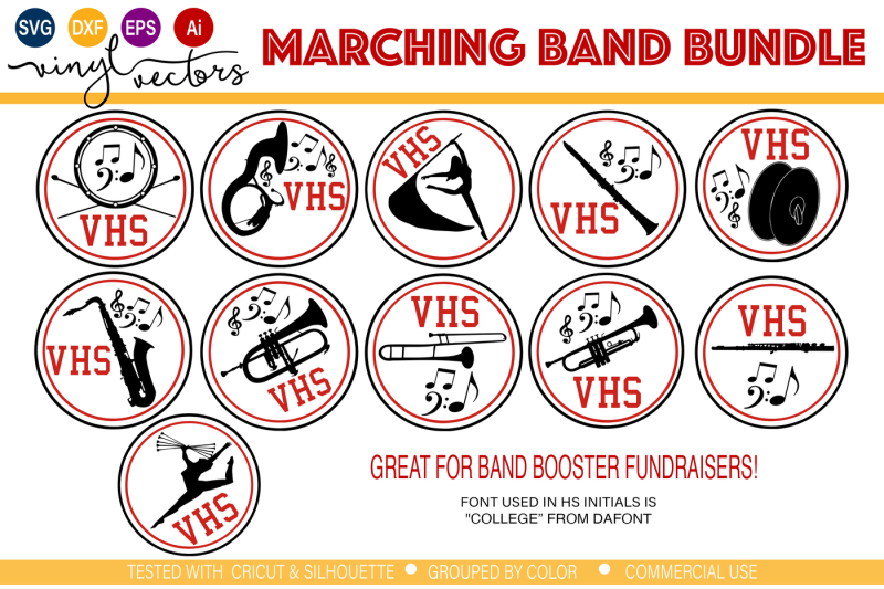 Download Marching Band SVG DXF EPS files By Vinyl and Vectors ...