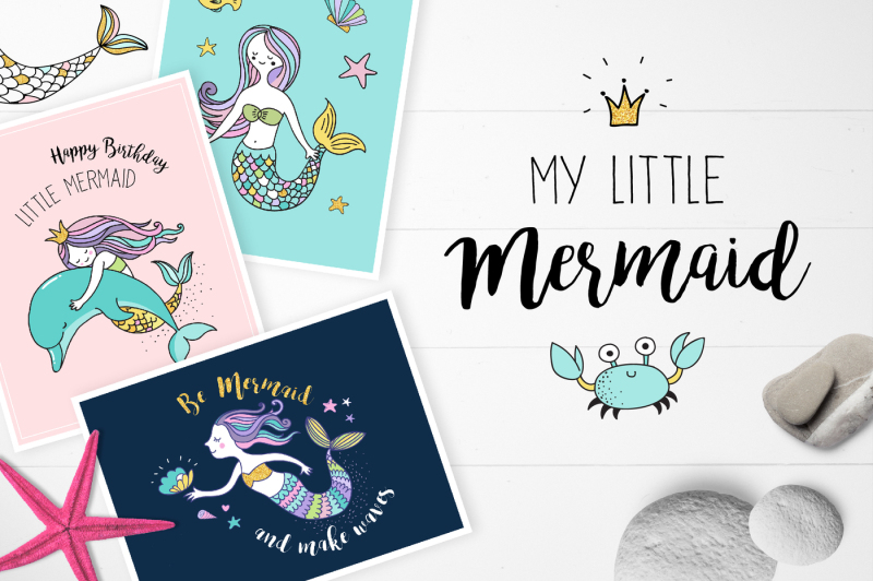 Little Mermaid - under the sea set By Marish | TheHungryJPEG