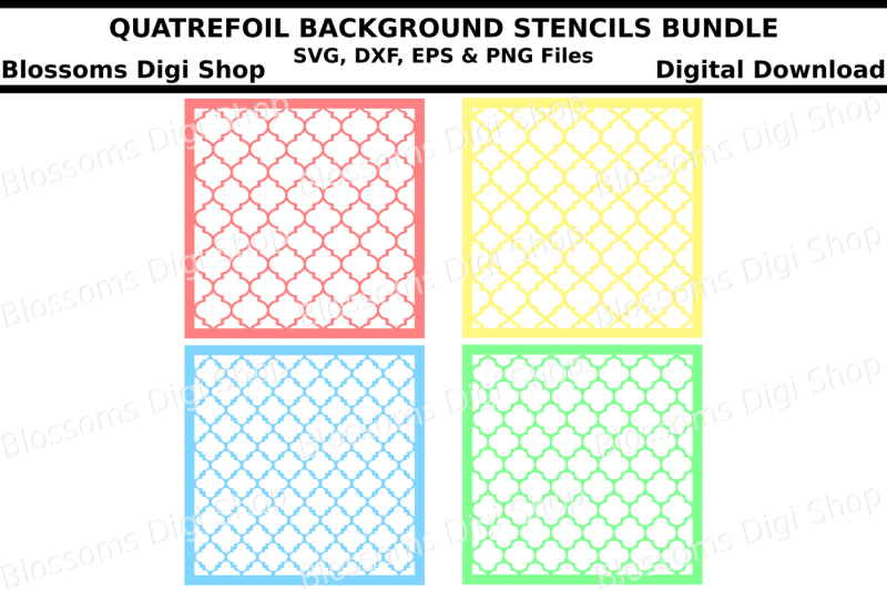 Download Free Free Quatrefoil Background Stencils Bundle Svg Dxf Eps And Png Files Crafter File SVG Cut Files