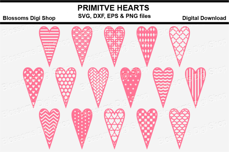 Download Primitive heart bundle SVG, DXF, EPS and PNG files By ...