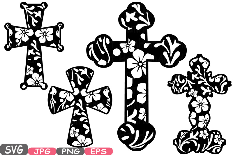 Christian Cross SVG Silhouette Cutting Files Jesus Cross ...