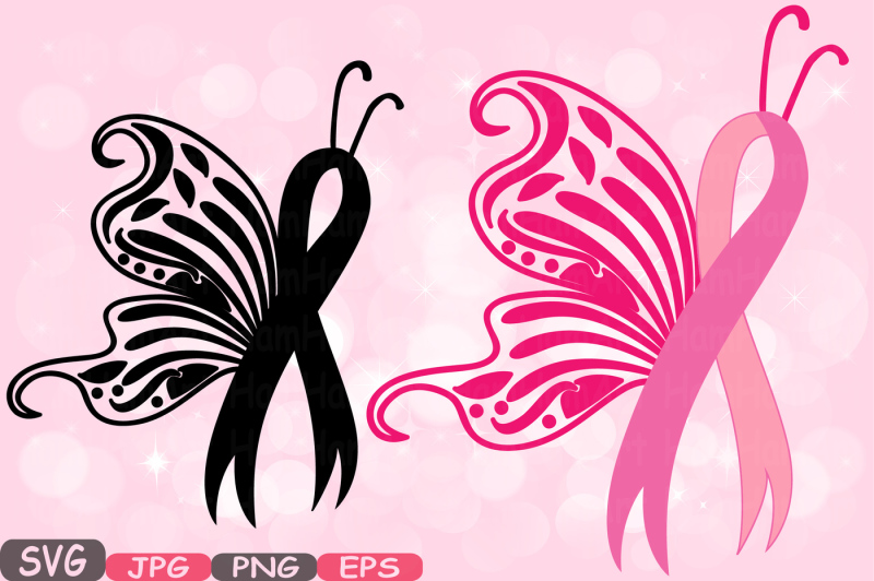 Download Breast Cancer Butterfly SVG Cricut Silhouette swirl Props ...