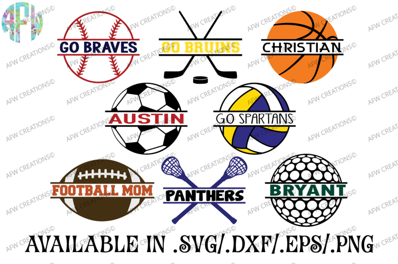 Split Sports Designs - SVG, DXF, EPS Cut Files By AFW Designs ...