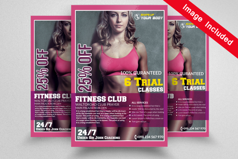 Fitness Flyer Templates By Designhub | TheHungryJPEG