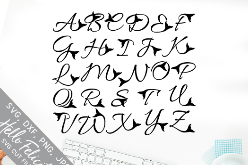 Mermaid Tail Complete Monogram Alphabet Svg Cutting Files By Hello Felicity Thehungryjpeg Com