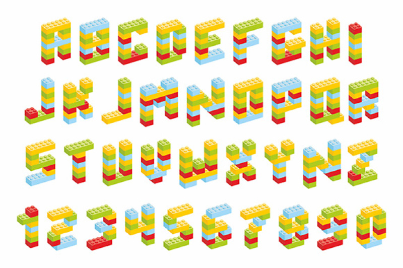 Plastic construction blocks alphabet By Volyk | TheHungryJPEG