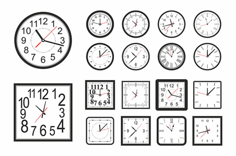 Clock icon set By Volyk | TheHungryJPEG