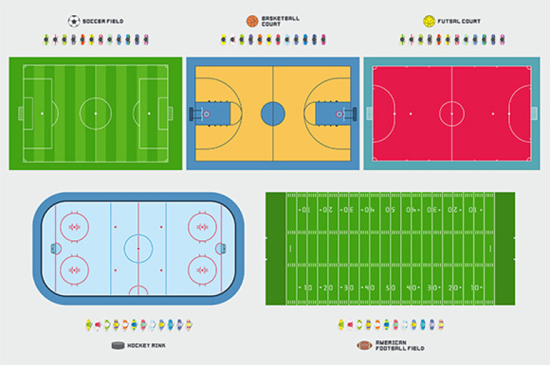 Playing fields set By Volyk TheHungryJPEG