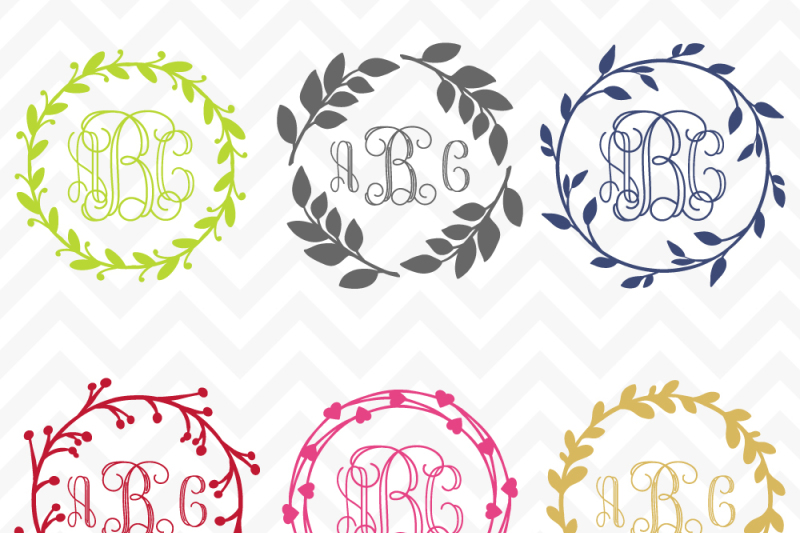 Download Free Monogram Wreaths Crafter File Best Free Svg Cut File