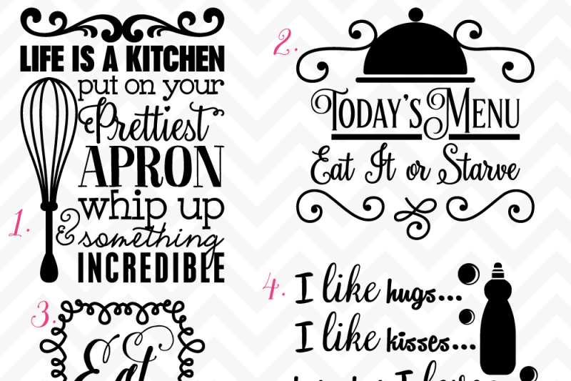 Download Svg Dxf Kitchen Quotes And Saying Cuttables Design Download Svg Files Family