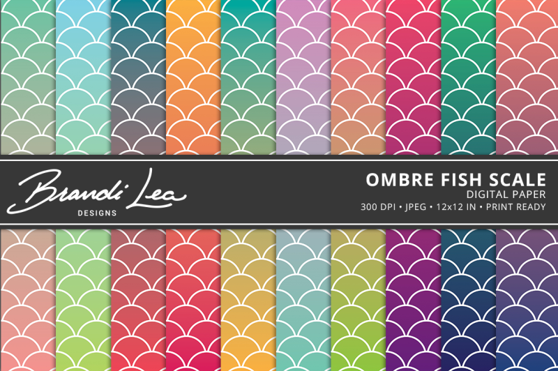 Free Ombre Fish Scale Digital Paper Pack Crafter File Free Svg Files Funny Girls Holidays Halloween