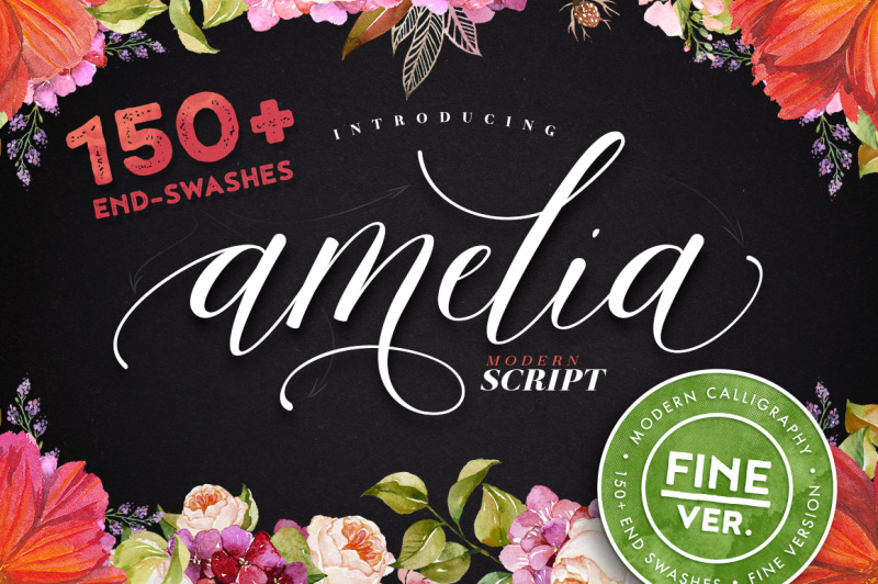 Free Amelia Script Fine Ver Script Fonts