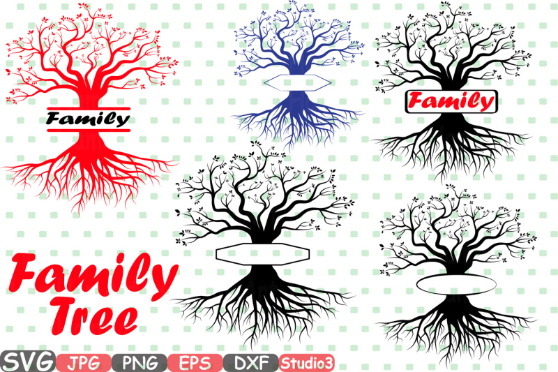 Split Family tree SVG Word Art Cutting Files Family Tree Deep Roots