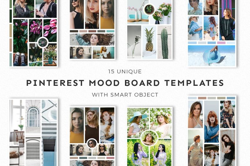 15 Pinterest Mood Board Templates By CreativeWhoa | TheHungryJPEG