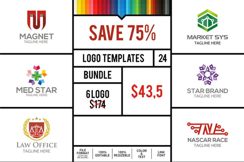 Logo Bundle #24 By Acongraphic | TheHungryJPEG.com