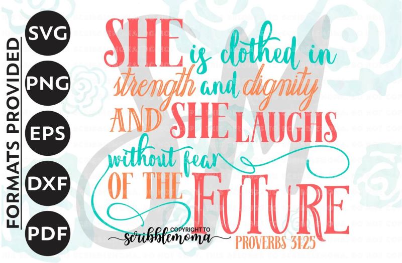 Download Bible Verse svg, Christian svg File, Proverbs 31:25 svg ...