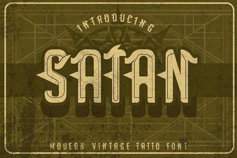 Satan Modern Tattoo Font By Graphicspsd Thehungryjpeg Com