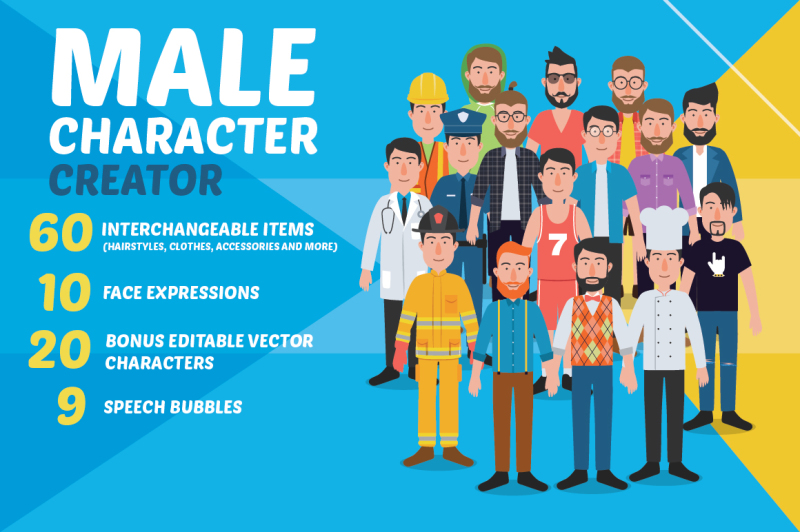 Male Character Creator By TWB Supply co. TheHungryJPEG