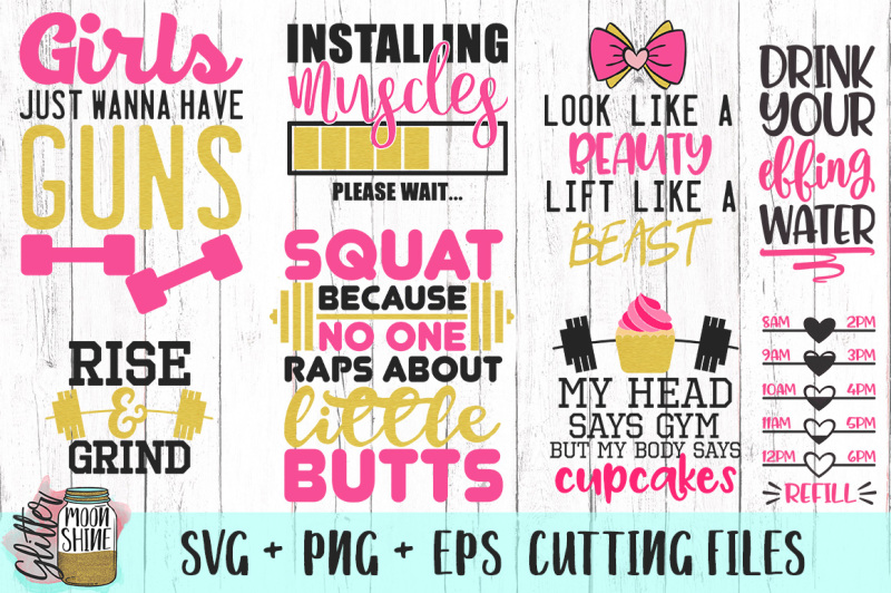 Download Fitness and Workout Bundle of SVG PNG EPS Cutting Files By ...