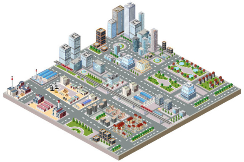 Big Isometric Vector City Eps Png By Alexzel Thehungryjpeg 