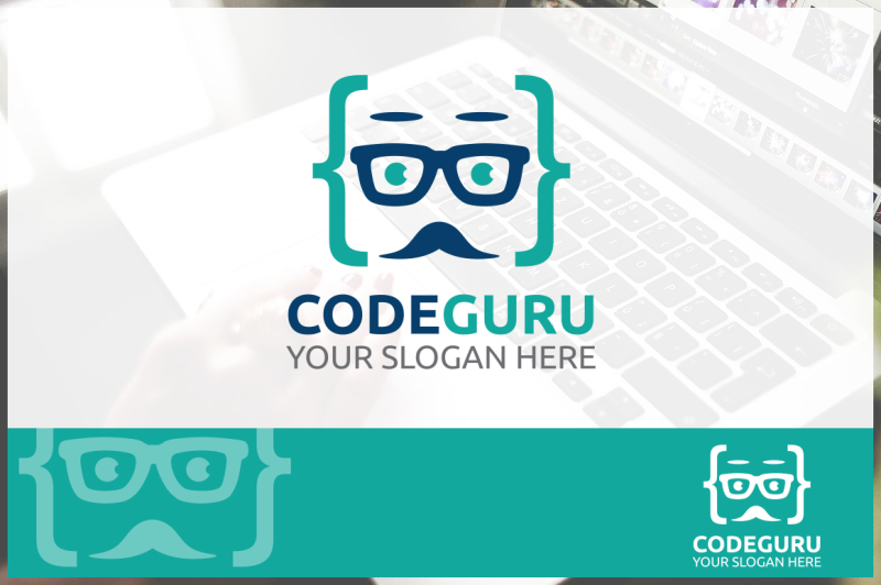 Code Guru Logo By CD TheHungryJPEG