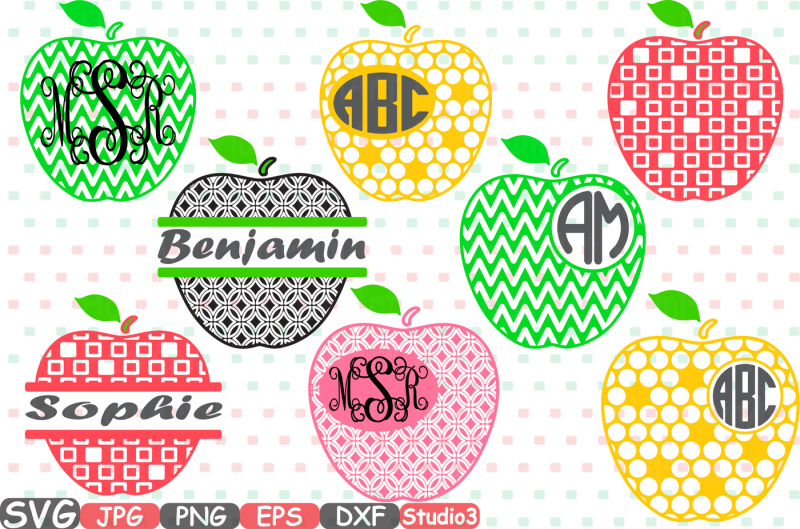 Download Apple Chevron Frame Monogram Silhouette SVG Cutting Files Digital Clip Art Graphic Studio3 ...