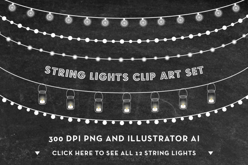 String Lights Clip Art Set Png Ai By Birdiy Design Thehungryjpeg Com