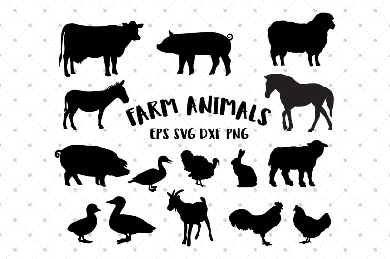 Download Farm Animal SVG Silhouettes By SVG Cut Studio | TheHungryJPEG.com