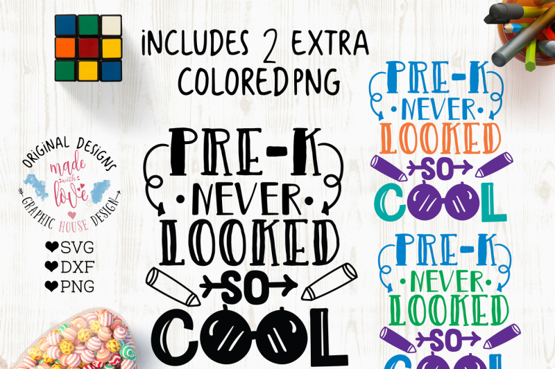 Download Free Pre-K Never Looked So Cool Cut File (Svg Dxf Png) Crafter File