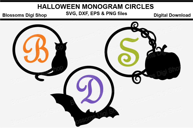 Halloween Monogram Circles Svg Dxf Eps And Png Cut Files Design Free Icons In Svg Png Eps Ai And Psd Format