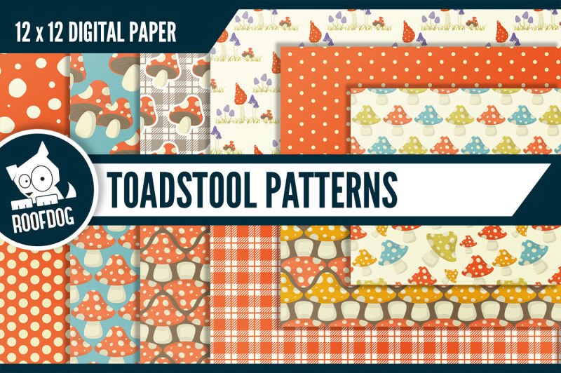 Download Free Toadstool Digital Paper | Fall Colors (Autumn) Crafter File