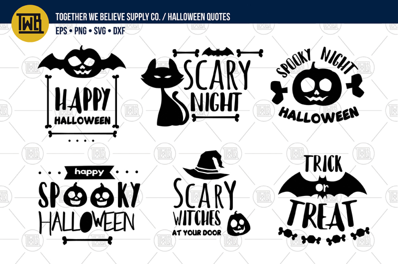 'halloween Quotes' Lovingly Created Cut Files By Twb Supply Co 