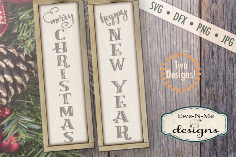 Download Merry Christmas Happy New Year SVG Bundle Vertical Design ...
