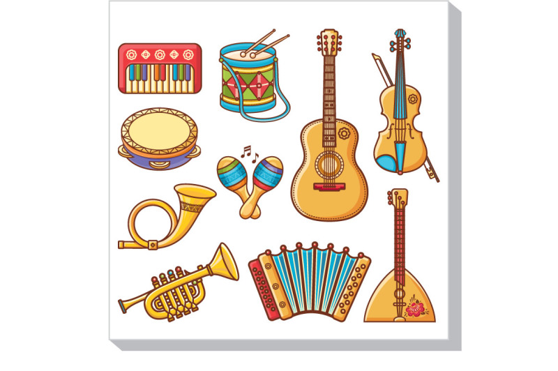 Musical instruments. Cartoon By Zoya Miller