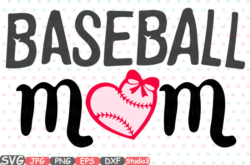 Baseball Mom Monogram Silhouette SVG Cutting Files Digital Clip Art ...