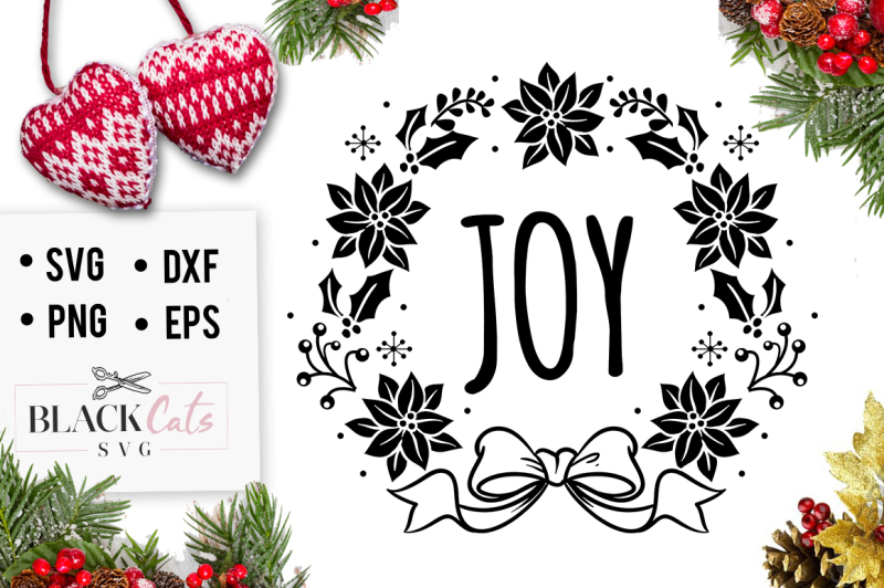 Download Free Joy - Christmas SVG - wreath Crafter File - Free SVG ...