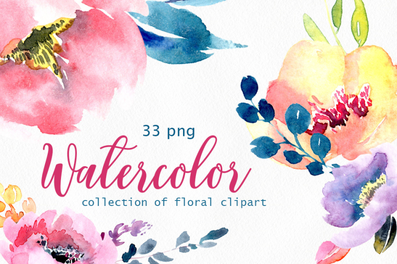 Watercolor garden flowers 33 png By WatercolorFlowers | TheHungryJPEG